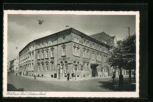 AK Lüdenscheid, Hotel zur Post von der Strasse gesehen