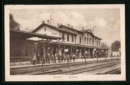 AK Ohligs, Bahnhof von der Gleisseite