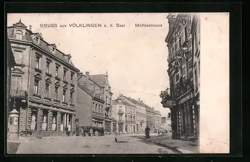 AK Völklingen a. d. Saar, Häuser an der Moltkestrasse