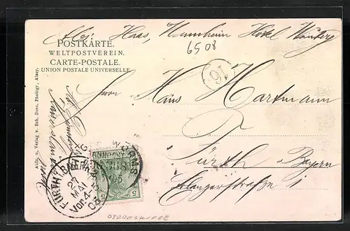 AK Alzey, Spiessstrasse mit Geschäften