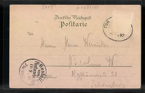 Lithographie Arnstein, Restaurant Arnsteiner Mühle