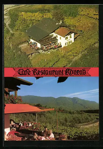 AK Algund bei Meran, Cafe-Restaurant Konrad, Am Algunder Waalweg