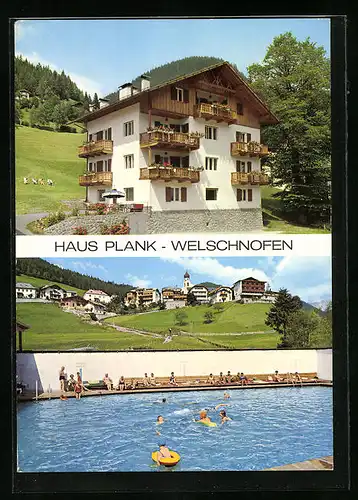 AK Nova Levante b. Welschnofen, Hotel Haus Plank mit Schwimmbad
