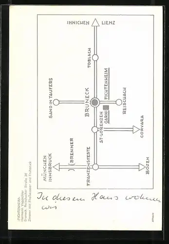 AK Bruneck, Hotel Fichtenheim, Reischacher Strasse 20