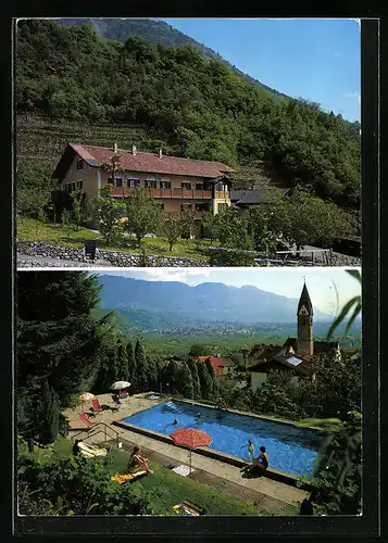 AK Algund bei Meran, Hotel Huber unterm Baum, St. Kassianweg 38