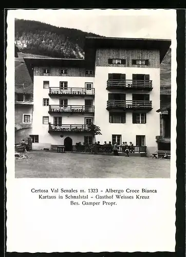 AK Kartaus im Schnalstal, Gasthof Weisses Kreuz