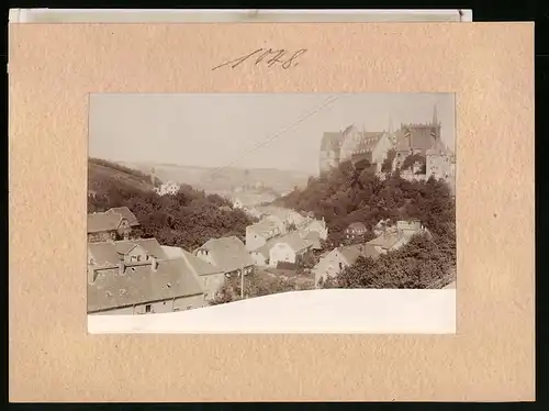 Fotografie Brück & Sohn Meissen, Ansicht Meissen i. Sa., Blick in das Meisatal und zur Albrechtsburg