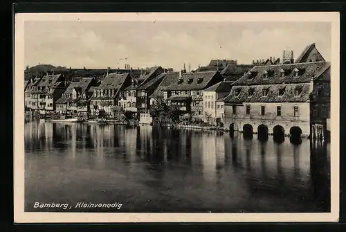 AK Bamberg, Blick auf Kleinvenedig vom Wasser aus