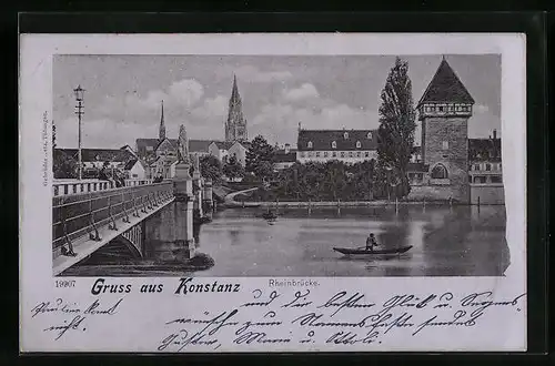 AK Konstanz, Partie an der Rheinbrücke
