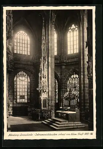 AK Nürnberg, Blick in die Lorenzkirche, Sakramentshäuschen