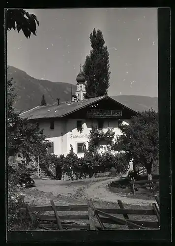 AK St. Oswald bei Kastelruth-Seis, Blick auf den Tschötscher Hof, Gasthaus