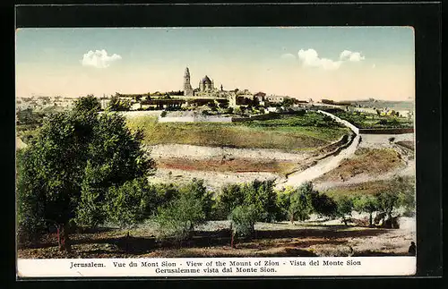 AK Jerusalem, Vue du Mont Sion