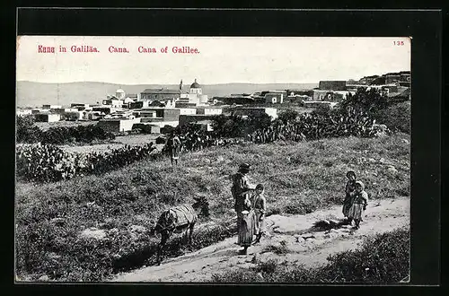 AK Kana i. Galiläa, Ortsansicht mit Anwohnern