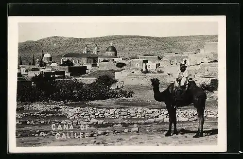 AK Cana of Galilee, Ortsansicht mit Anwohner