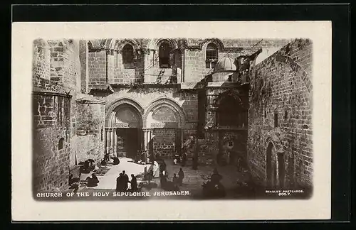 Präge-AK Jerusalem, Church of the Holy Sepulchre mit Prägeumrandung