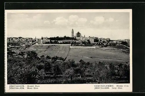 AK Jerusalem, Berg Zion aus der Ferne