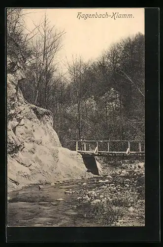 AK Hagenbach-Klamm, Holzbrücke über den Fluss