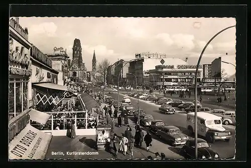 AK Berlin, Partie am Kurfürstendamm mit Blick auf Gedächtniskirche