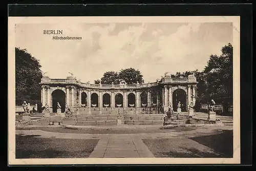 AK Berlin, Märchenbrunnen mit Standbildern