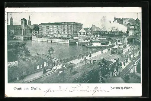 AK Berlin, Jannowitzbrücke aus der Vogelschau