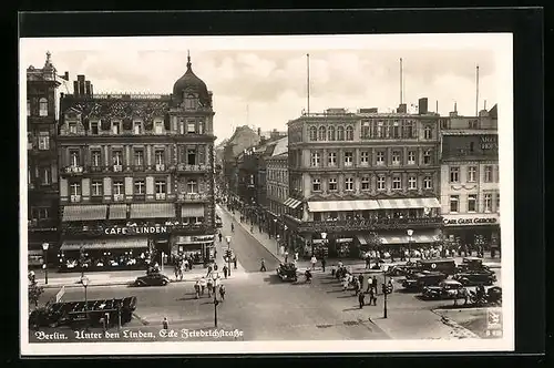 AK Berlin-Mitte, Unter den Linden, Ecke Friedrichstrasse