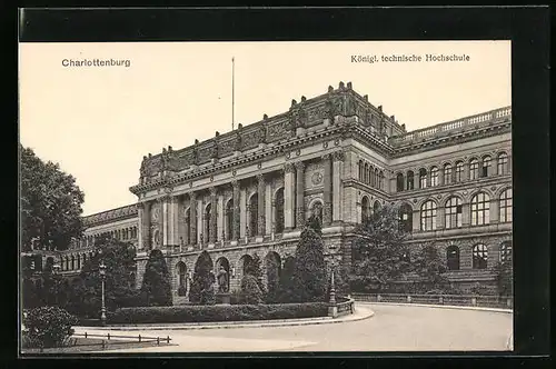 AK Berlin-Charlottenburg, Frontansicht der Königl. technische Hochschule