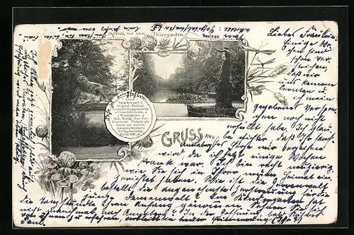 AK Berlin, Uferpartie im Thiergarten