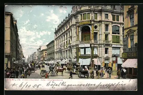 AK Berlin, Friedrichstrasse, Ecke Leipzigerstrasse, Café Kerkau