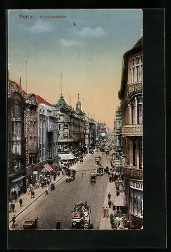 AK Berlin, Die Friedrichstrasse aus der Vogelschau