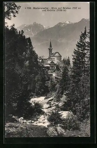 AK Bristen i. Maderanertal, Panorama mit Krönte