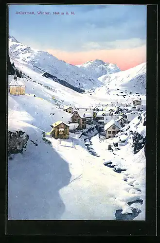 AK Andermatt, Panorama im Winter