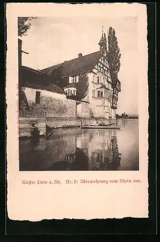 AK Stein a. Rhein, Abtswohnung des Klosters vom Rhein aus