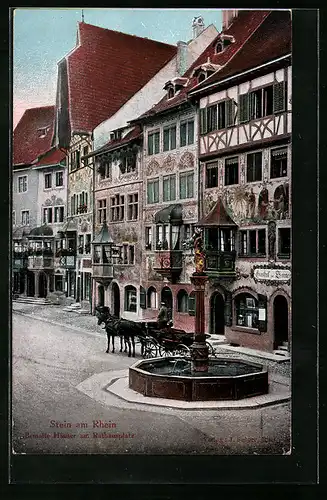 AK Stein am Rhein, Pferdekutsche am Gasthof Sonne