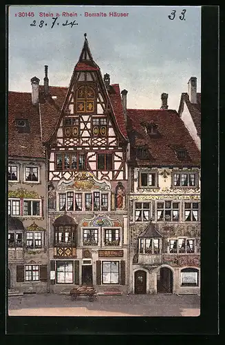 AK Stein a. Rhein, Bemalte Häuser