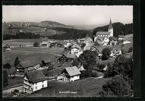 AK Haslen b. App., Ortspartie mit der Kirche