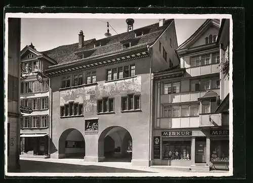 AK Appenzell, Rathaus mit bemalter Fassade