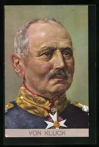 Künstler-AK Portrait Heerführer von Kluck in Uniform
