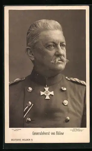 AK Heerführer Generaloberst von Bülow in Uniform mit Eisernem Kreuz