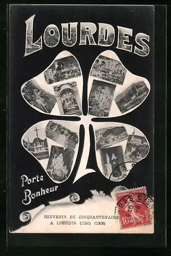 AK Lourdes, Souvenir du Cinquantenaire 1908