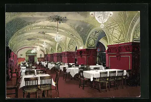 AK Dresden, Innenansicht im Ratsweinkeller