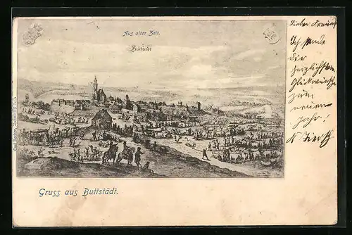 Künstler-AK Buttstädt, Panorama Aus alter Zeit