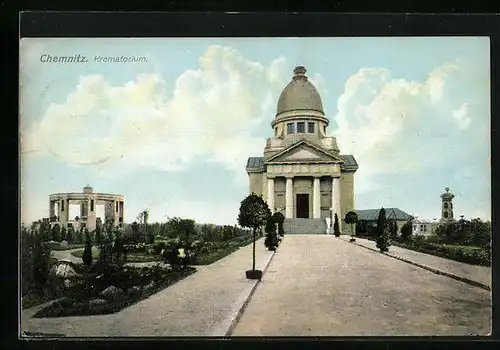 AK Chemnitz, Blick zum Krematorium