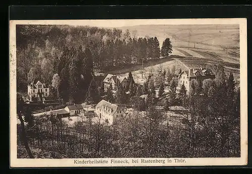 AK Rastenberg in Thür., Kinderheilstätte Finneck aus der Vogelschau