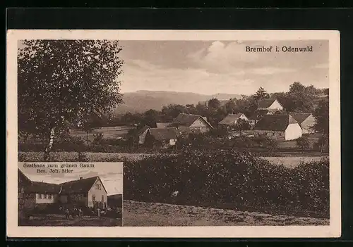 AK Bremhof i. Odenwald, Gasthaus zum grünen Baum, Teilansicht