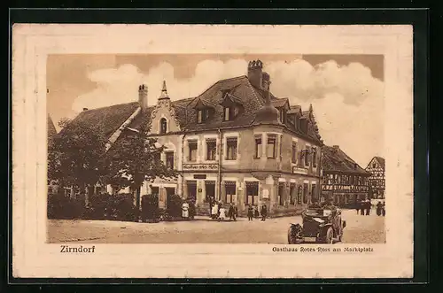AK Zirndorf, Gasthaus Rotes Ross am Marktplatz