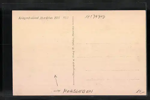 AK Morsleben, Kriegerdenkmal mit Kranz