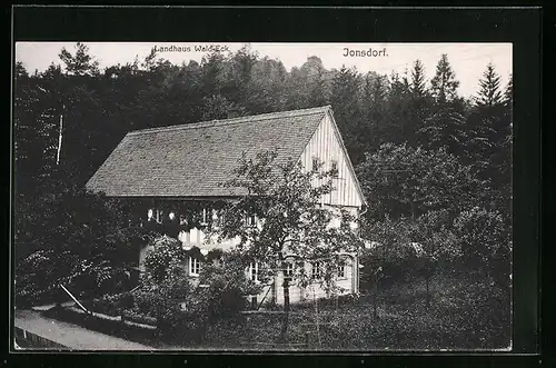 AK Jonsdorf, Hotel Landhaus Wald-Eck mit Garten