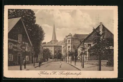 AK Halver i. W., Frankfruterstrasse mit Gasthaus am Adler