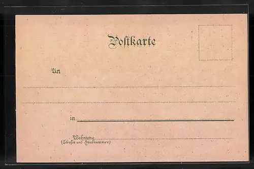 Lithographie Säckingen, Behüt dich Gott, Uferpartie mit Trompeter