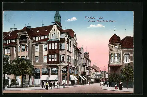 AK Zwickau /Sa., Partie in der Inneren Plauenschen Strasse